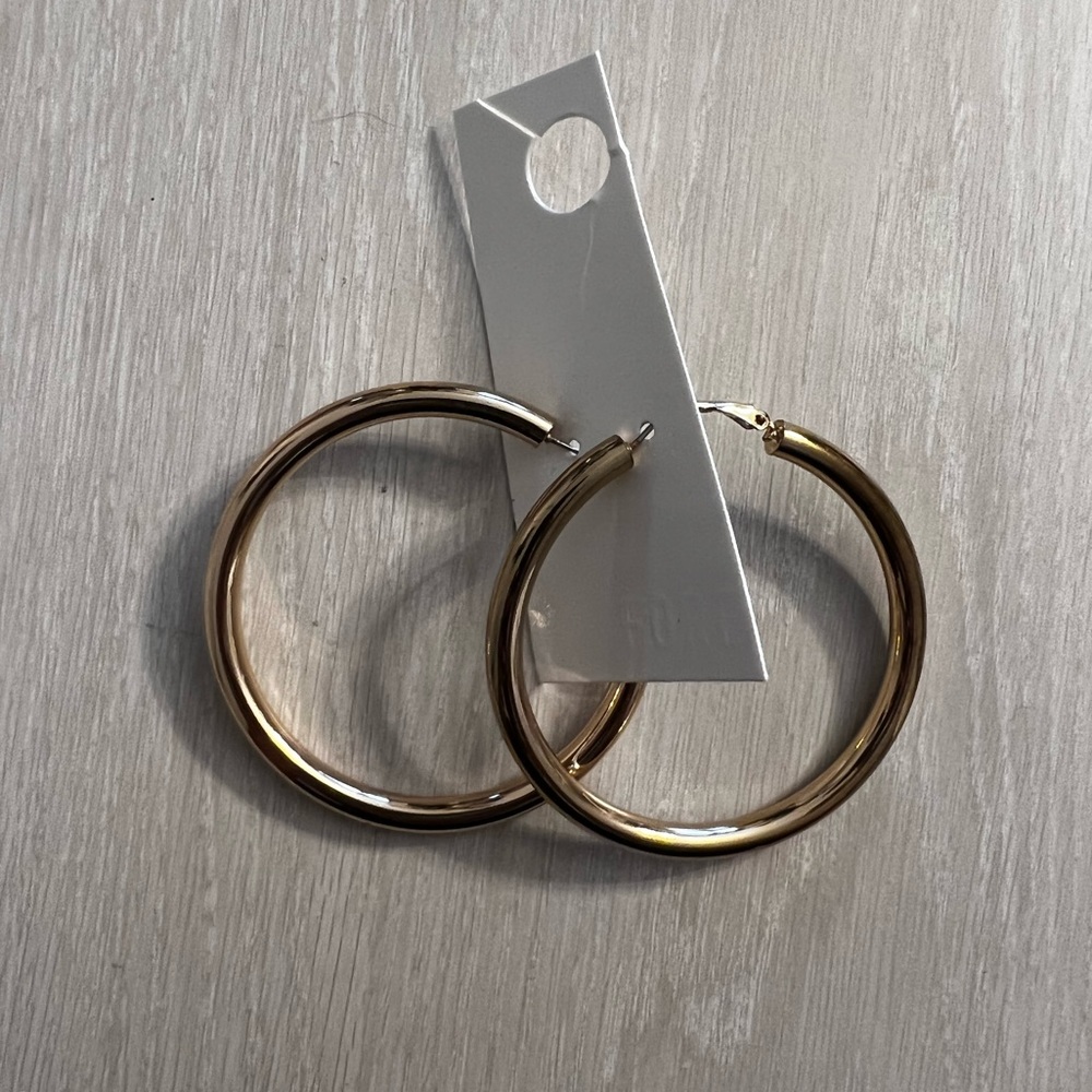 Large Thick Gold Hoop Earrings